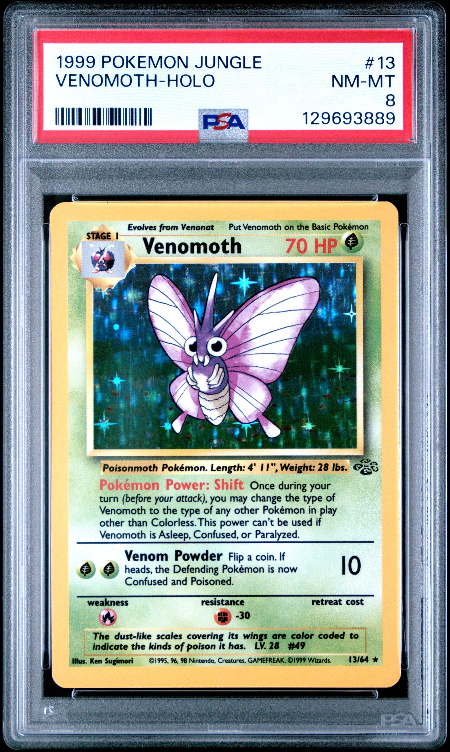 1999 Pokemon Jungle Venomoth-Holo 8 PSA #13