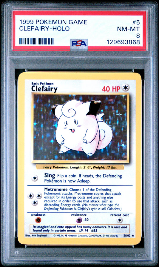 1999 Pokemon Game Clefairy-Holo 8 PSA #5
