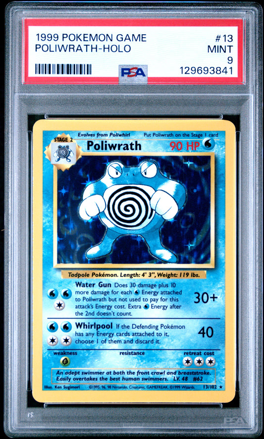 1999 Pokemon Game Poliwrath-Holo 9 PSA #13