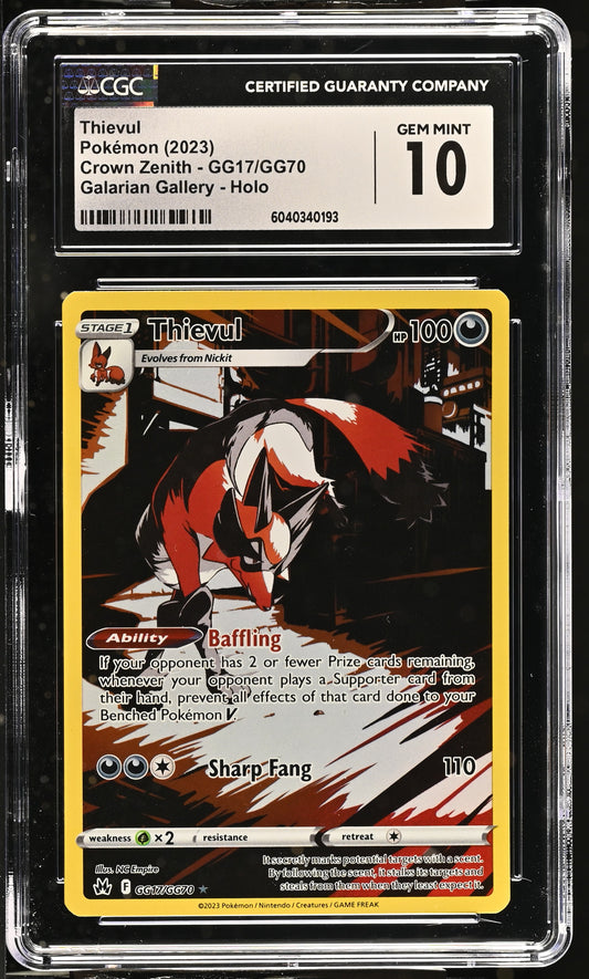 2023 Crown Zenith Thievul 10 CGC #GG17/GG70
