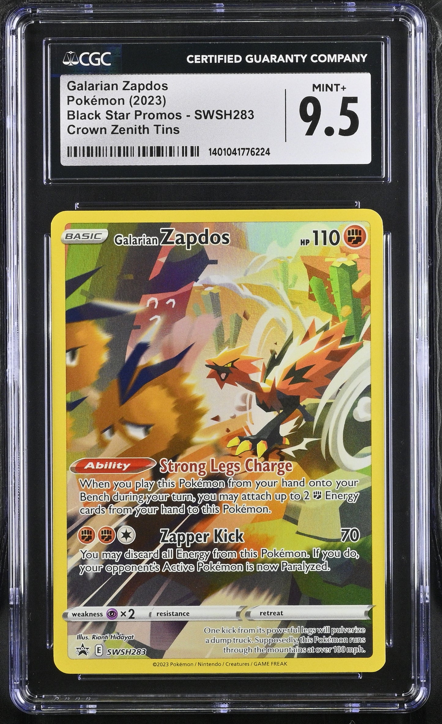 2023 Black Star Promos Galarian Zapdos 9.5 CGC #SWSH283