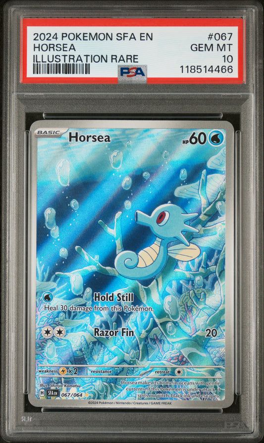 2024 Pokemon Sfa En-Shrouded Fable Illustration Rare Horsea 10 PSA #067