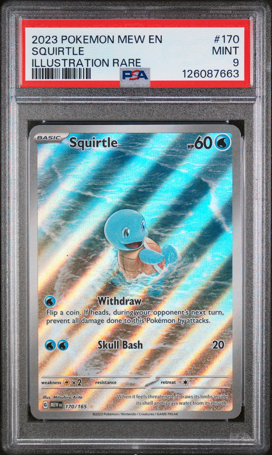 2023 Pokemon Mew En-151 Illustration Rare Squirtle 9 PSA #170