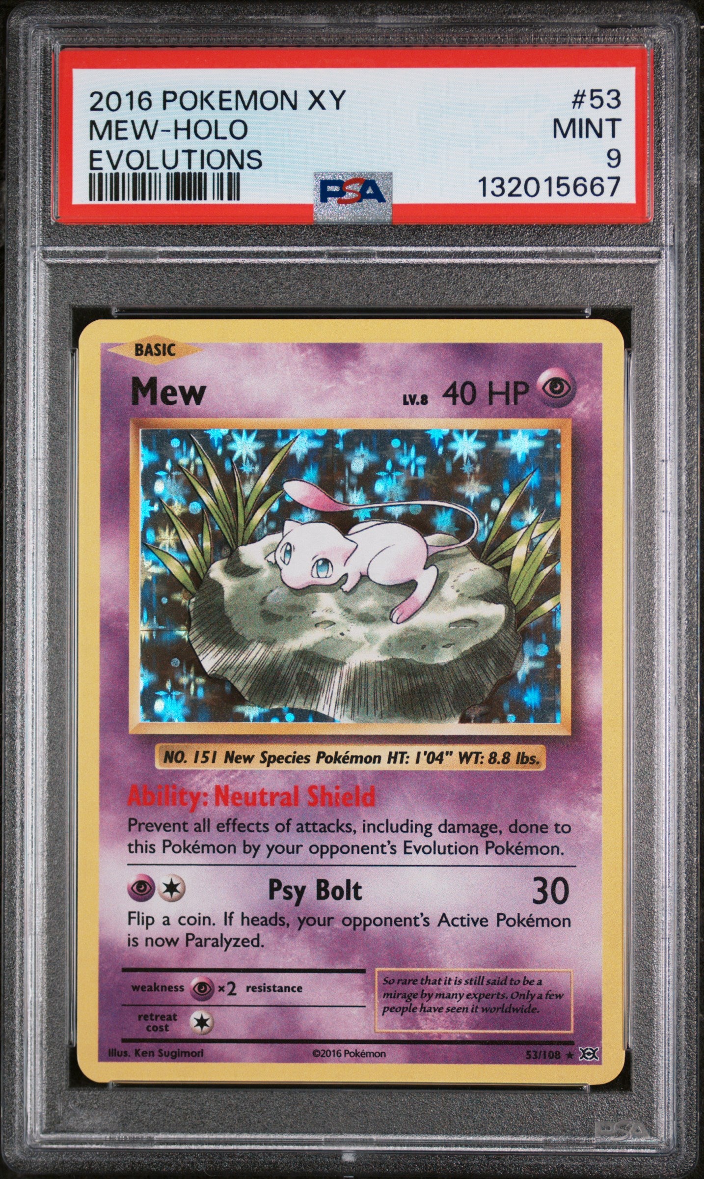 2016 Pokemon Xy Evolutions Evolutions Mew-Holo 9 PSA #53