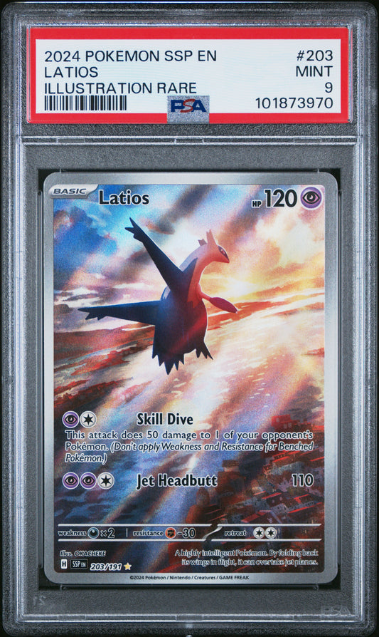 2024 Pokemon Ssp En-Surging Sparks Illustration Rare Latios 9 PSA #203