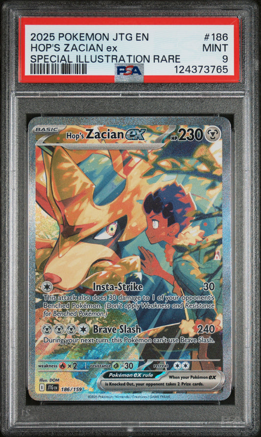2025 Pokemon Journey Together SIR Hop'S Zacian Ex 9 PSA #186