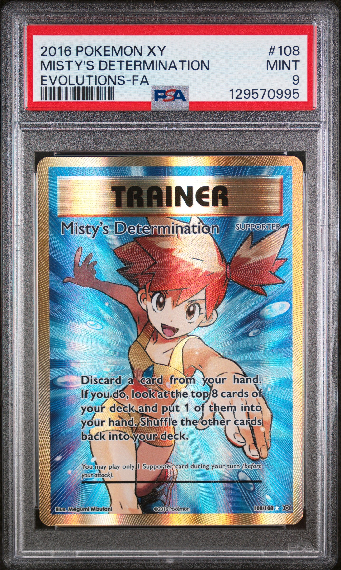 2016 Pokemon Xy Evolutions Evolutions-Fa Misty'S Determination 9 PSA #108