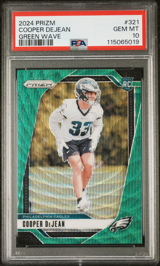 2024 Panini Prizm Green Wave Cooper Dejean 10 PSA #321