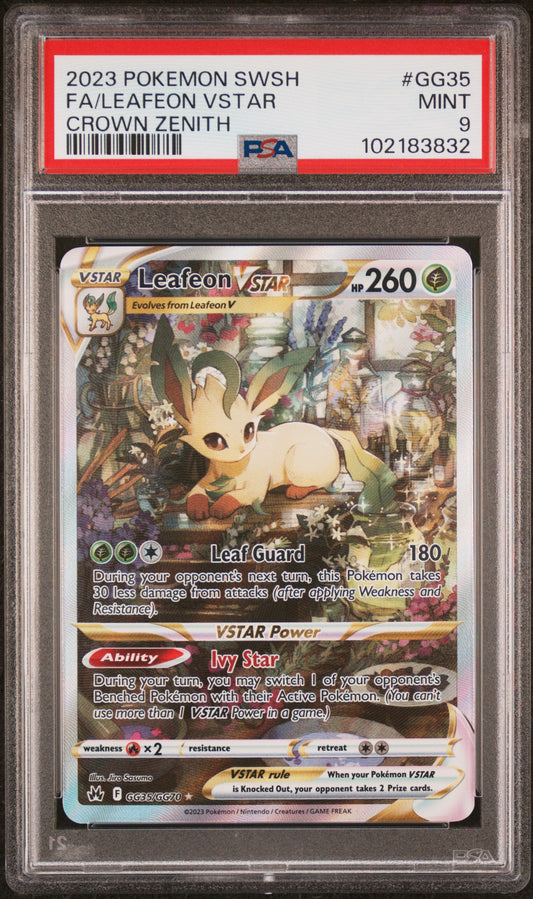 2023 Pokemon Sword And Shield Crown Zenith Fa/Leafeon Vstar 9 PSA #GG35