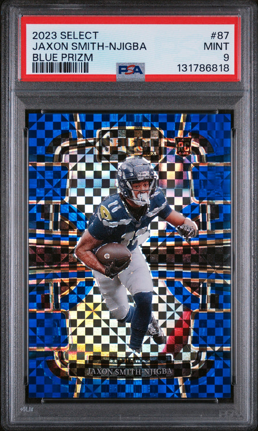 2023 Panini Select Blue Prizm Jaxon Smith-Njigba 9 PSA #87