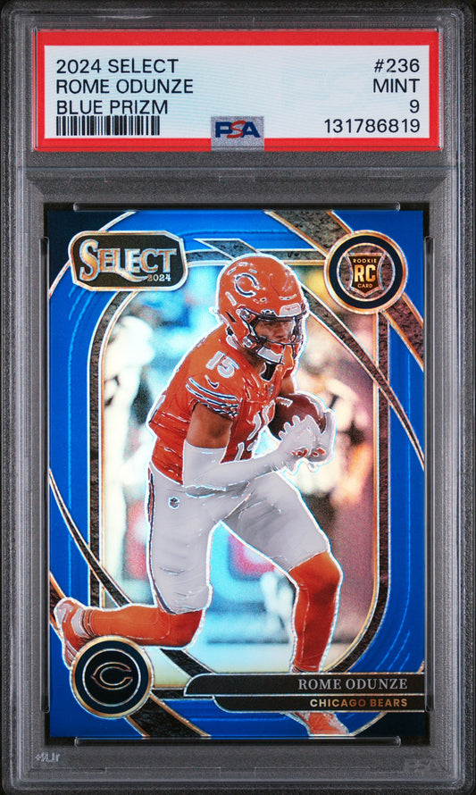 2024 Panini Select Blue Prizm Rome Odunze 9 PSA #236