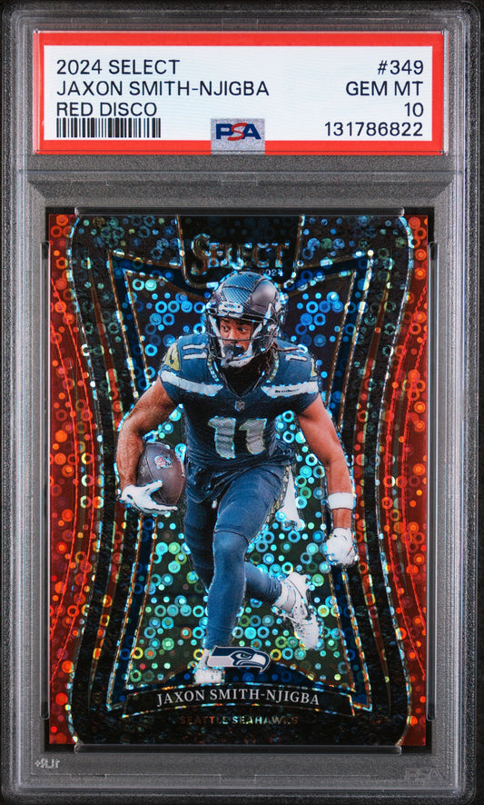 2024 Panini Select Red Disco Jaxon Smith-Njigba 10 PSA #349
