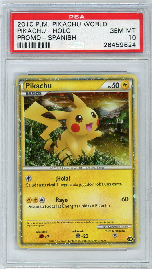 2010 Pokemon World Collection Promo-Spanish Pikachu-Holo 10 PSA #
