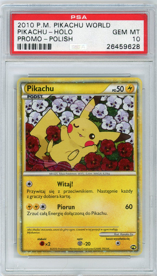 2010 Pokemon World Collection Promo-Polish Pikachu-Holo 10 PSA #