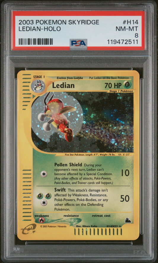 2003 Pokemon Skyridge Ledian-Holo 8 PSA #H14