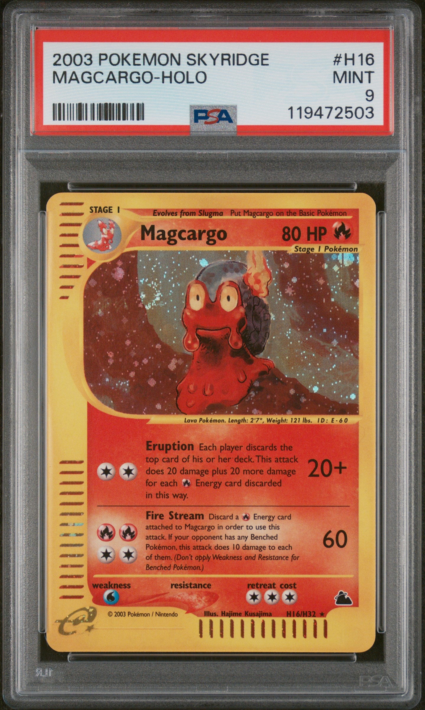 2003 Pokemon Skyridge Magcargo-Holo 9 PSA #H16