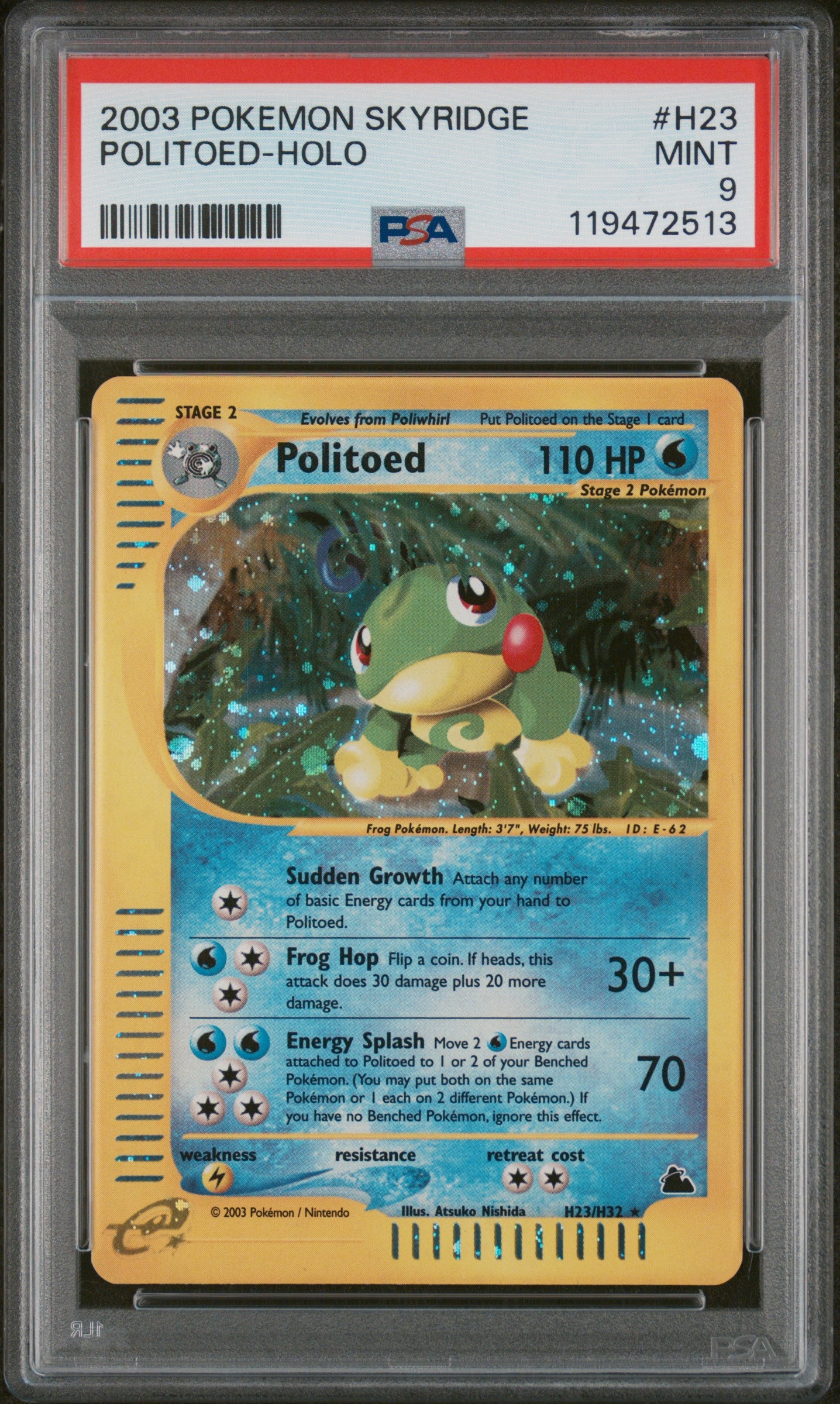 2003 Pokemon Skyridge Politoed-Holo 9 PSA #H23