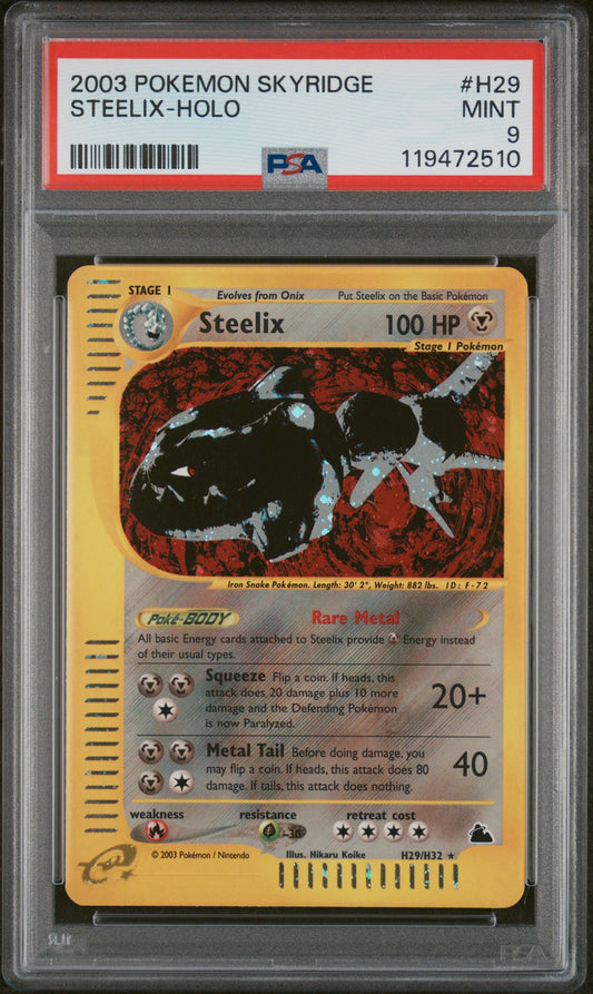 2003 Pokemon Skyridge Steelix-Holo 9 PSA #H29