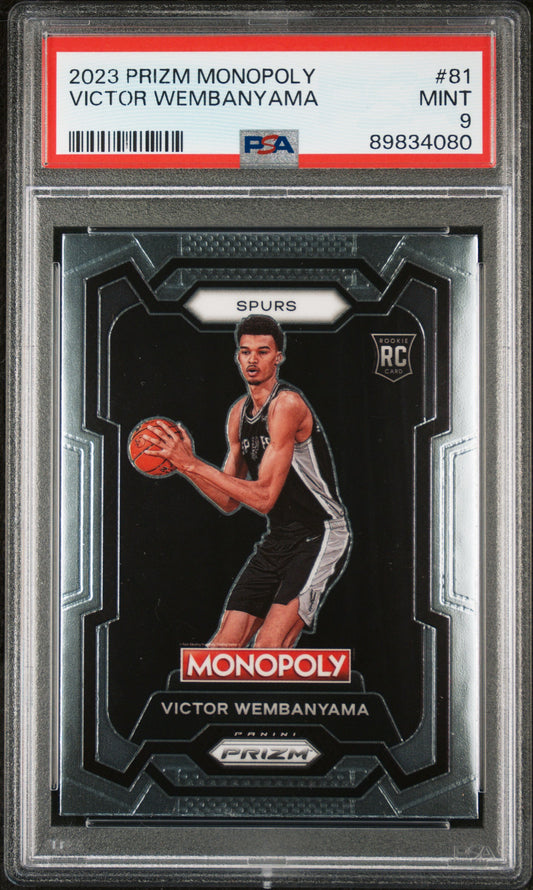 2023 Panini Prizm Monopoly Victor Wembanyama 9 PSA #81