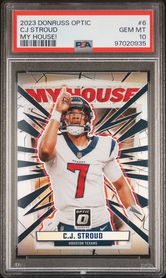 2023 Panini Donruss Optic My House! Cj Stroud 10 PSA #6