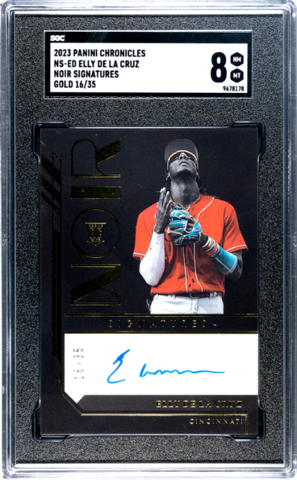 2023 Panini Chronicles Noir Sigs. Gold Elly De La Cruz 8 SGC #NS-ED