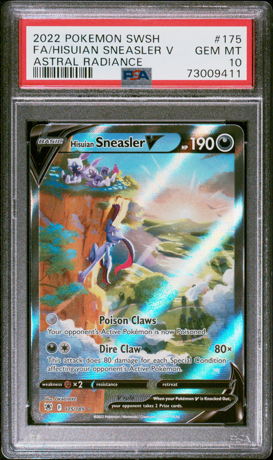 2022 Pokemon Sword & Shield Astral Radiance Fa/Hisuian Sneasler V 10 PSA #175