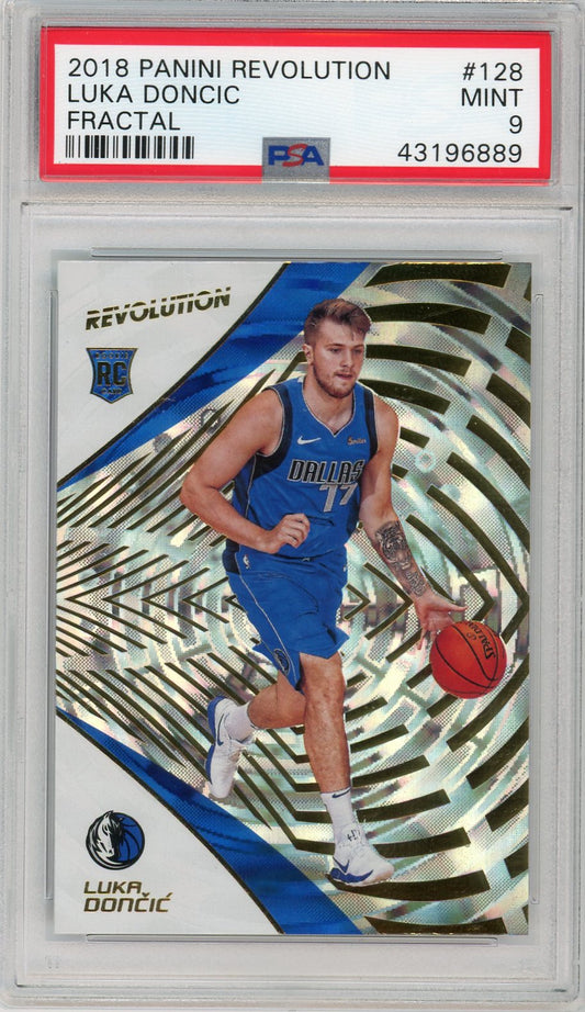 2018 Panini Revolution Fractal Luka Doncic 9 PSA #128