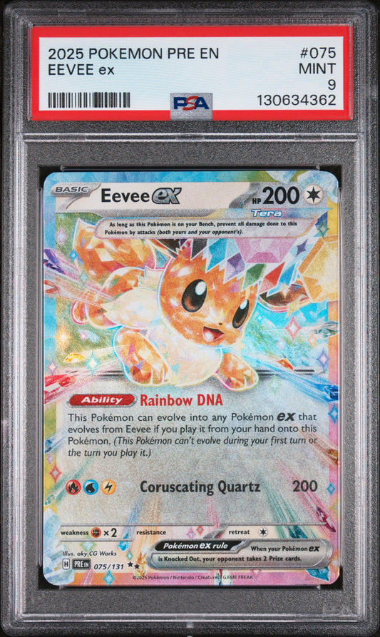 2025 Pokemon Pre En-Prismatic Evolutions Eevee Ex 9 PSA #075