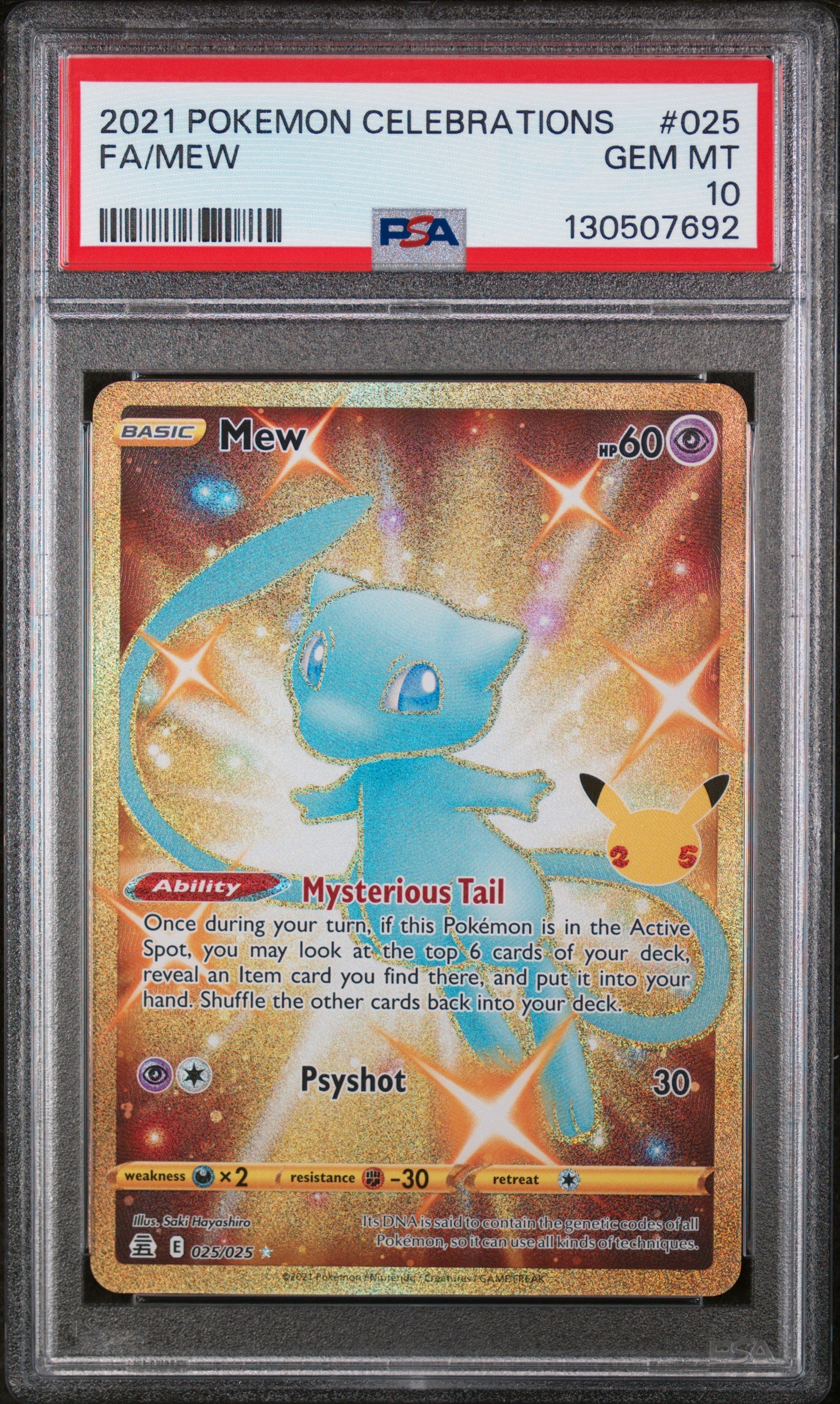 2021 Pokemon Celebrations Fa/Mew 10 PSA #025