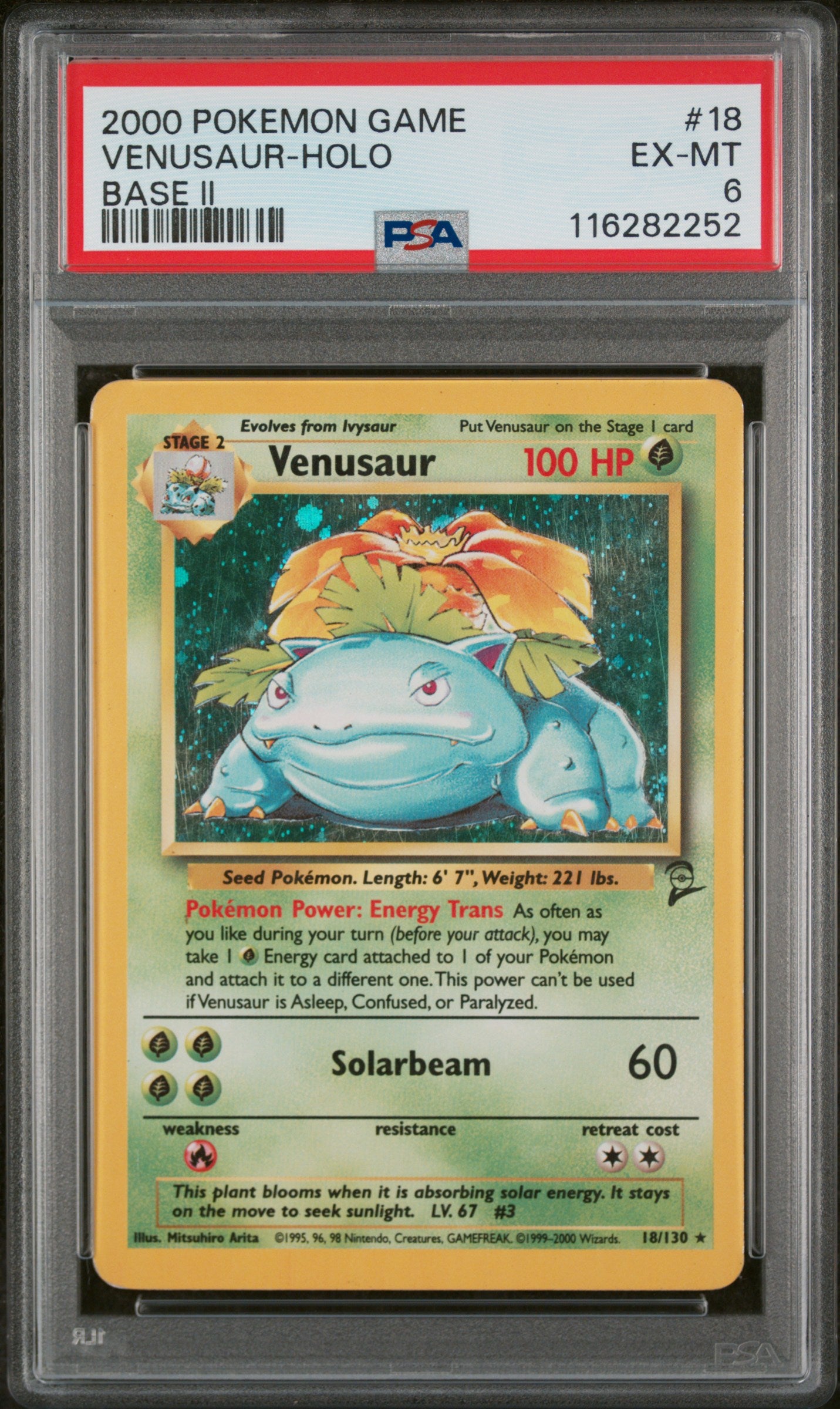 2000 Pokemon Game Base Ii Base Ii Venusaur-Holo 6 PSA #18