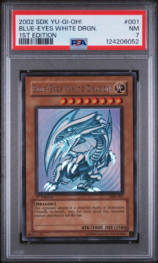 2002 Yu-Gi-Oh! Starter Deck: Kaiba 1st Edition Blue-Eyes White Drgn. 7 PSA #001