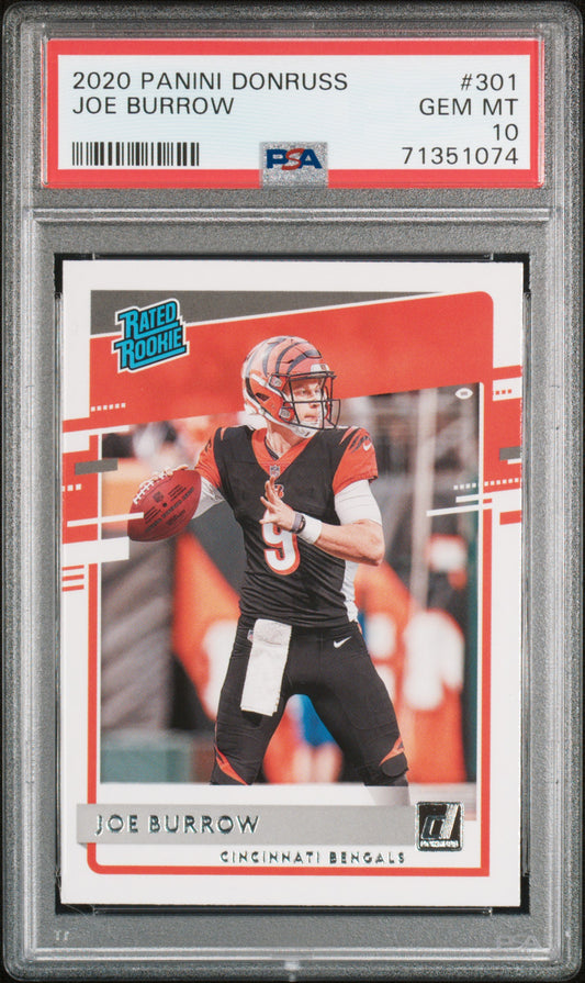 2020 Panini Donruss Joe Burrow 10 PSA #301