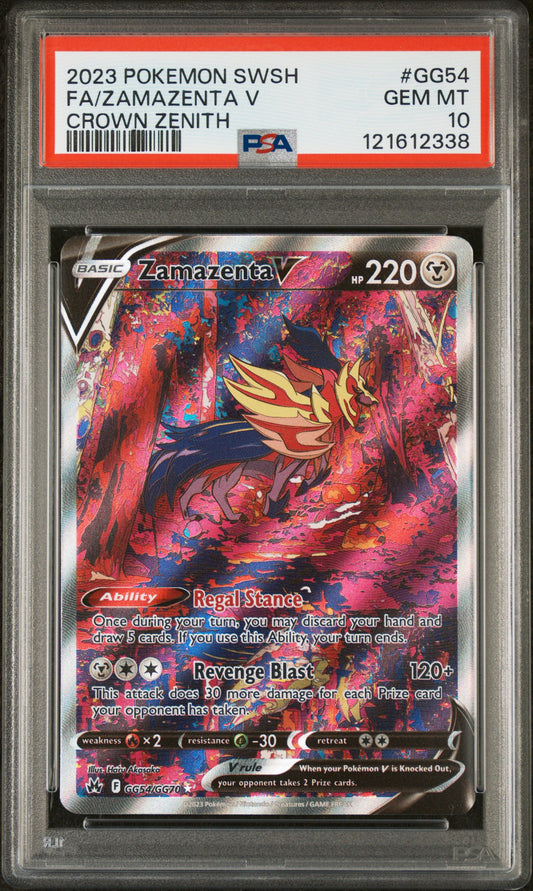 2023 Pokemon SWSH Crown Zenith Fa/Zamazenta V 10 PSA #GG54