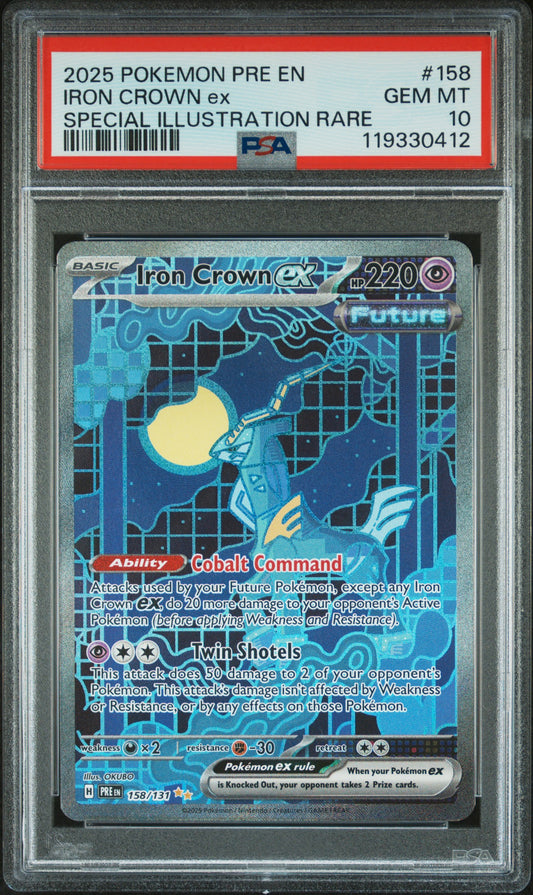 2025 Pokemon Pre En Special Illustration Rare Iron Crown Ex 10 PSA #158