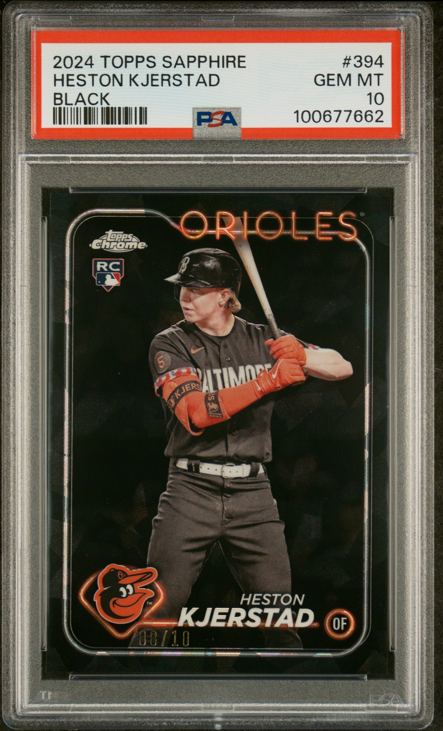2024 Topps Chrome Sapphire Black Heston Kjerstad 10 PSA #394