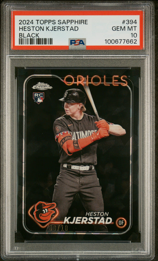 2024 Topps Chrome Sapphire Black Heston Kjerstad 10 PSA #394