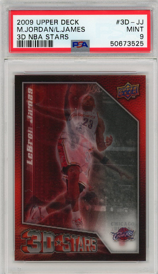 2009 Upper Deck 3d NBA Stars 3d Nba Stars M.Jordan/L.James 9 PSA #3D-JJ