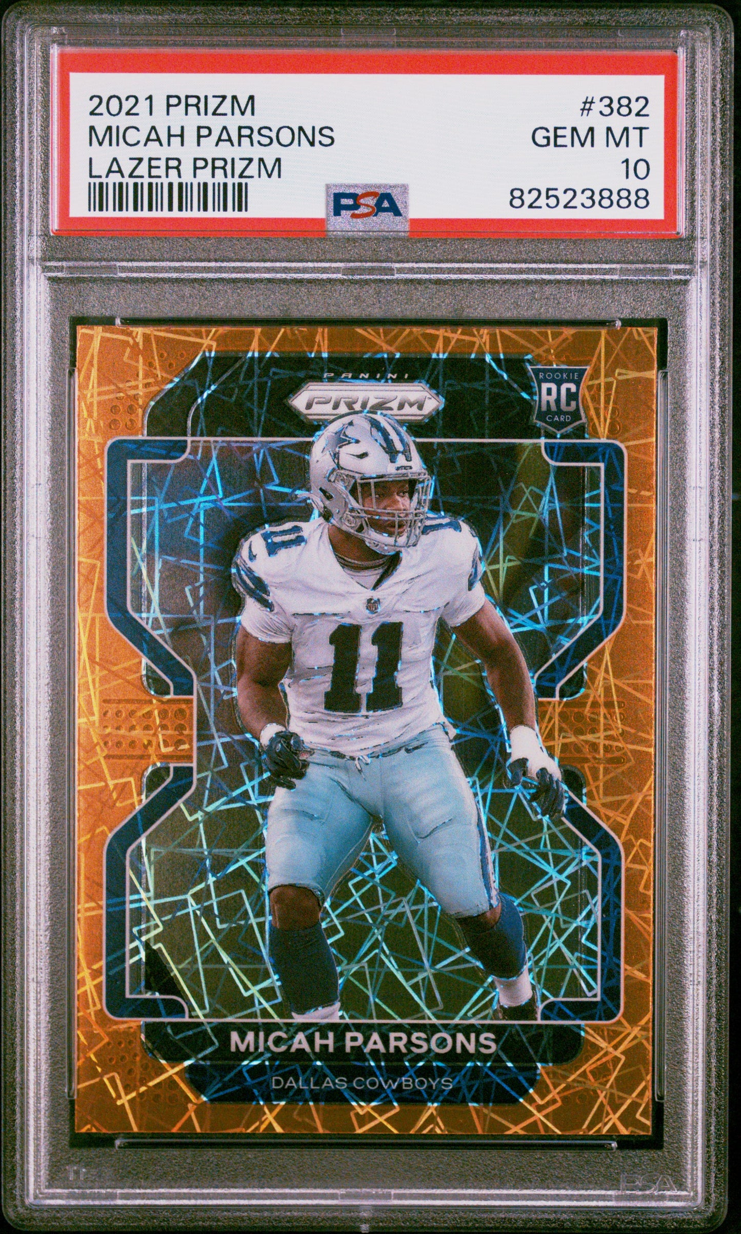 2021 Panini Prizm Lazer Prizm Micah Parsons 10 PSA #382