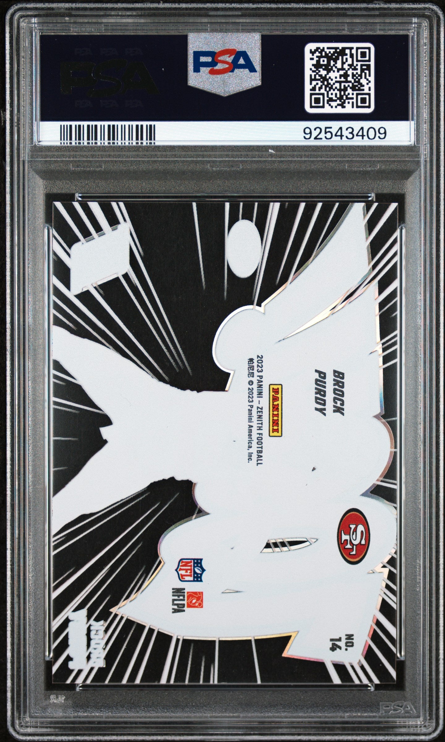 2023 Panini Zenith Zoom! Brock Purdy 10 PSA #14