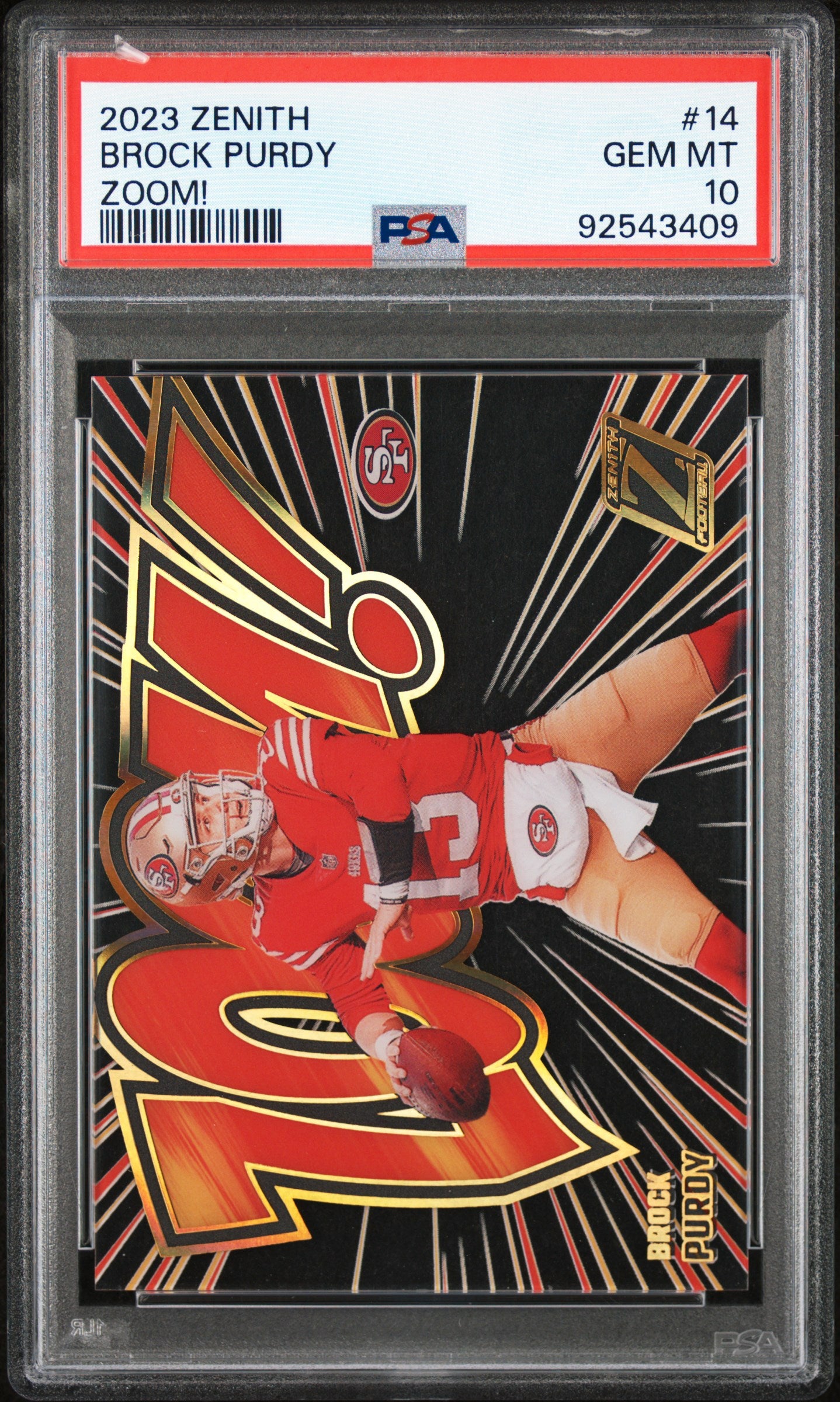 2023 Panini Zenith Zoom! Brock Purdy 10 PSA #14