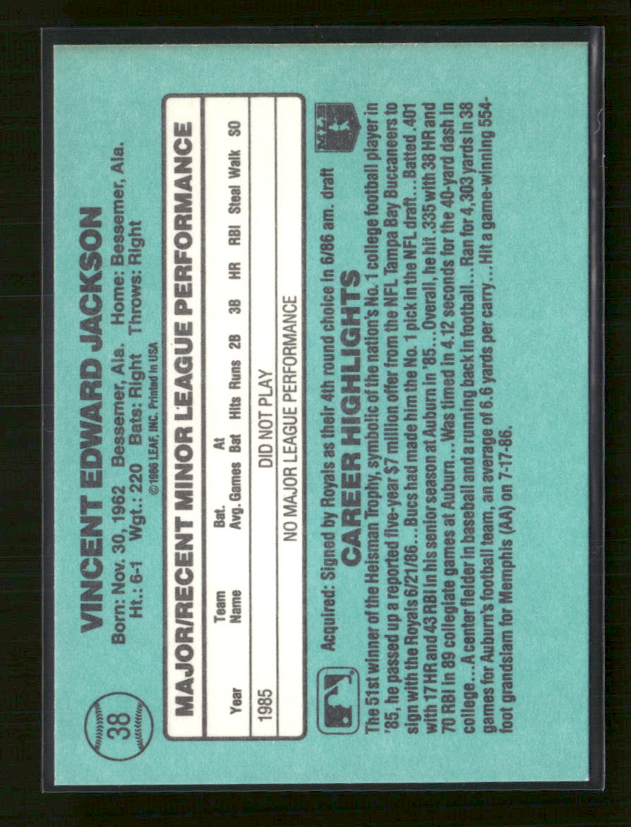 1986 Donruss The Rookies Bo Jackson #38