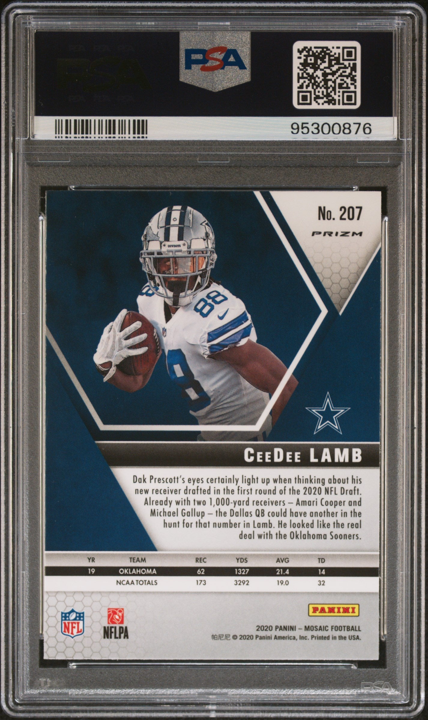 2020 Panini Mosaic Silver Prizm Ceedee Lamb 10 PSA #207