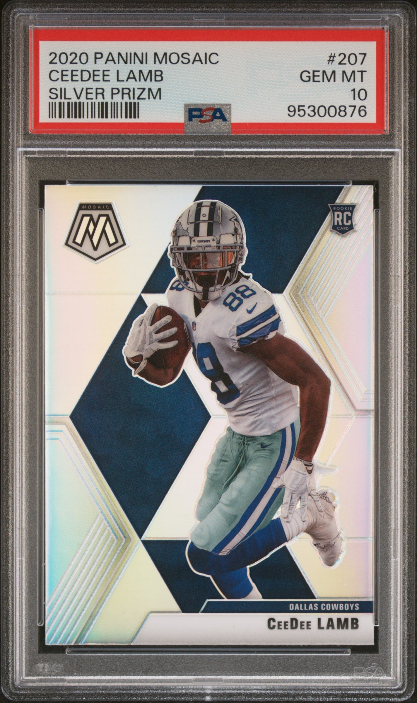 2020 Panini Mosaic Silver Prizm Ceedee Lamb 10 PSA #207