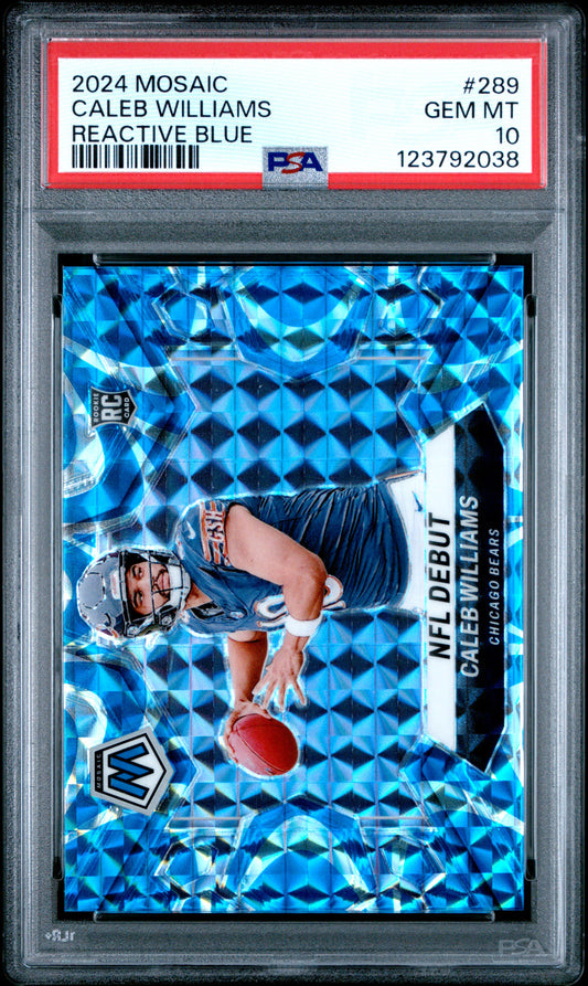 2024 Panini Mosaic Reactive Blue Caleb Williams 10 PSA #289