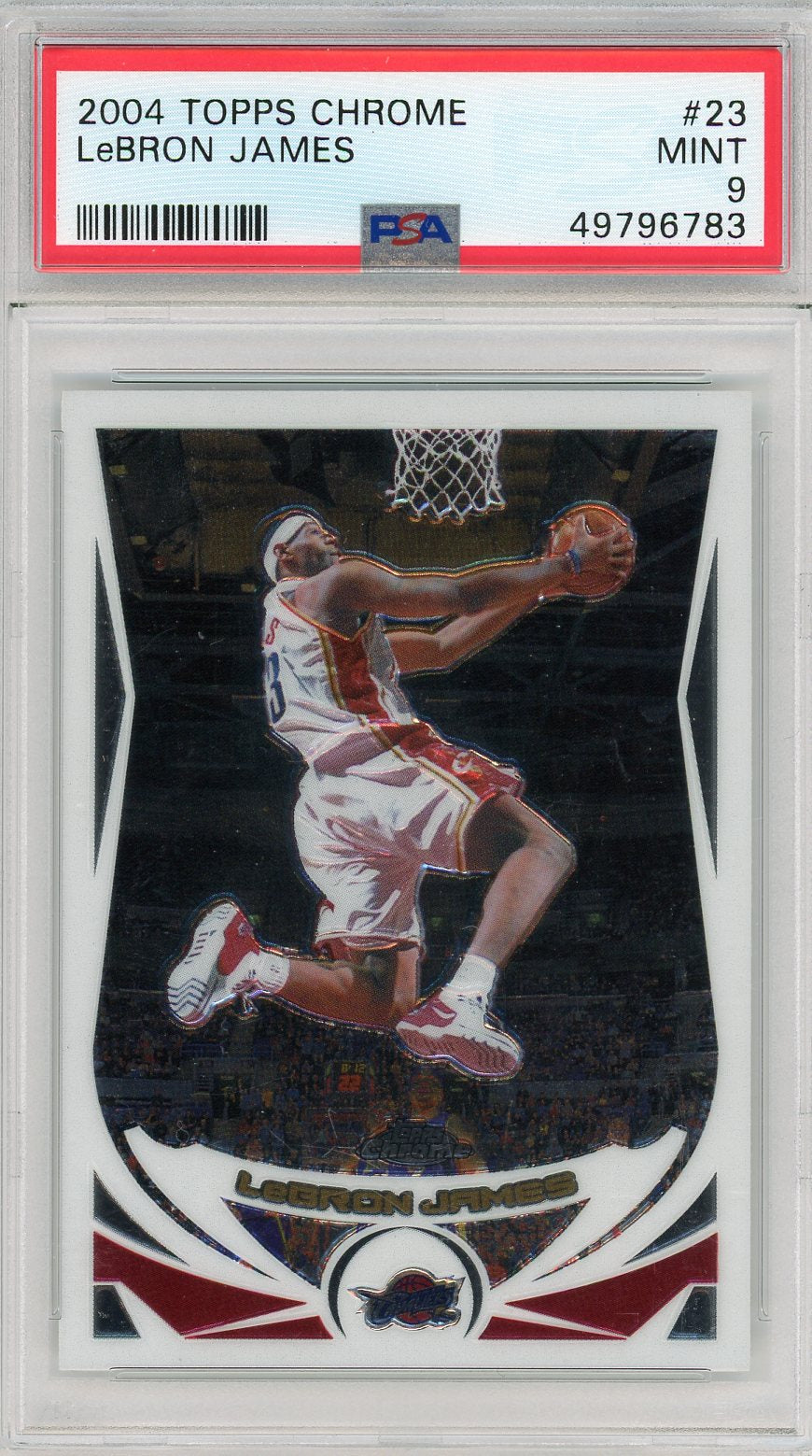 2004 Topps Chrome Lebron James 9 PSA #23