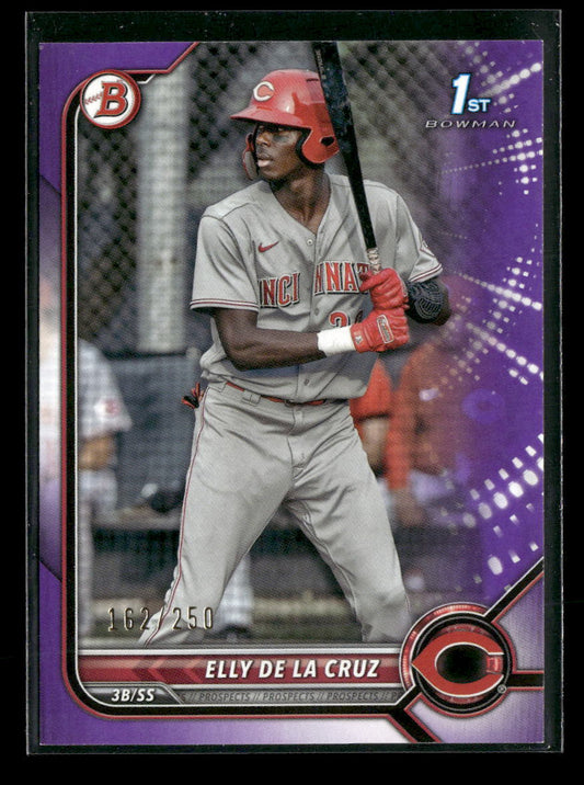 2022 Bowman Chrome Prospects Purple Refractors Elly De La Cruz #/250 #BCP-50