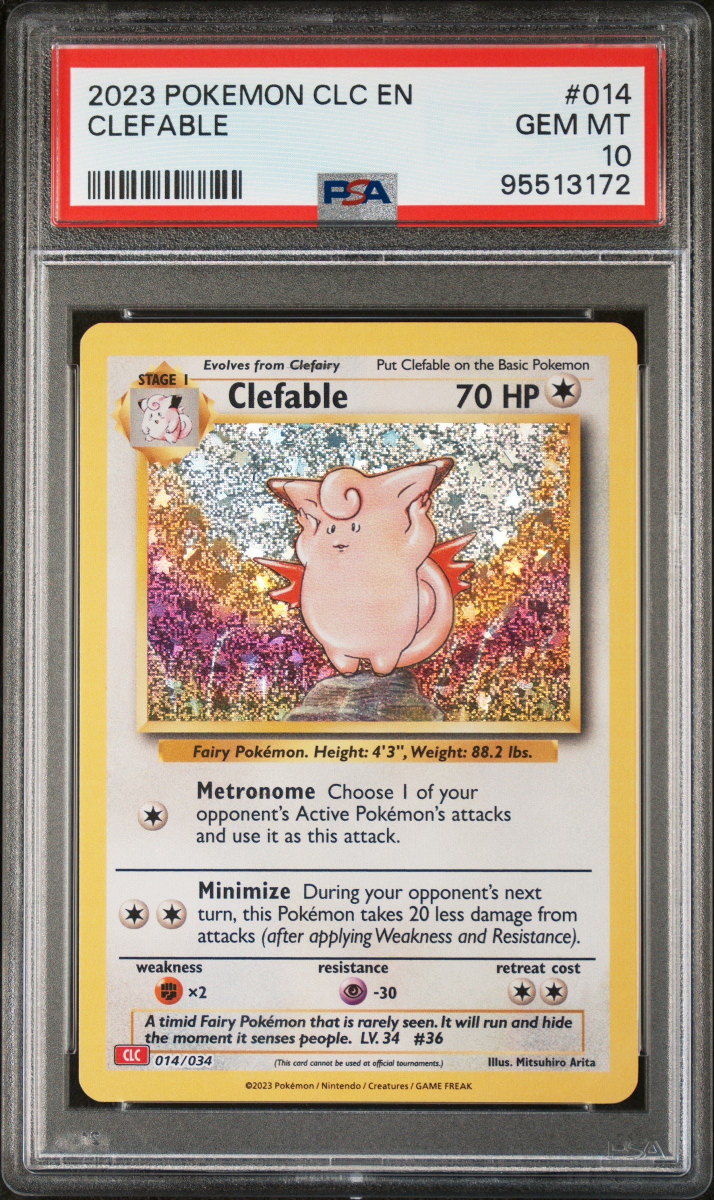 2023 Pokemon Clc Classic Charizard & Ho-Oh Ex Deck Clefable 10 PSA #014
