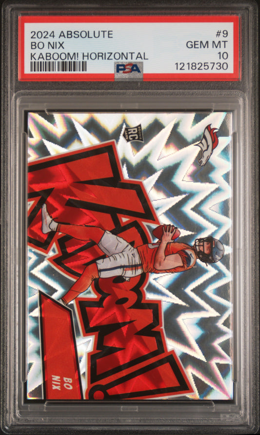 2024 Panini Absolute Kaboom! Horizontal Bo Nix 10 PSA #9
