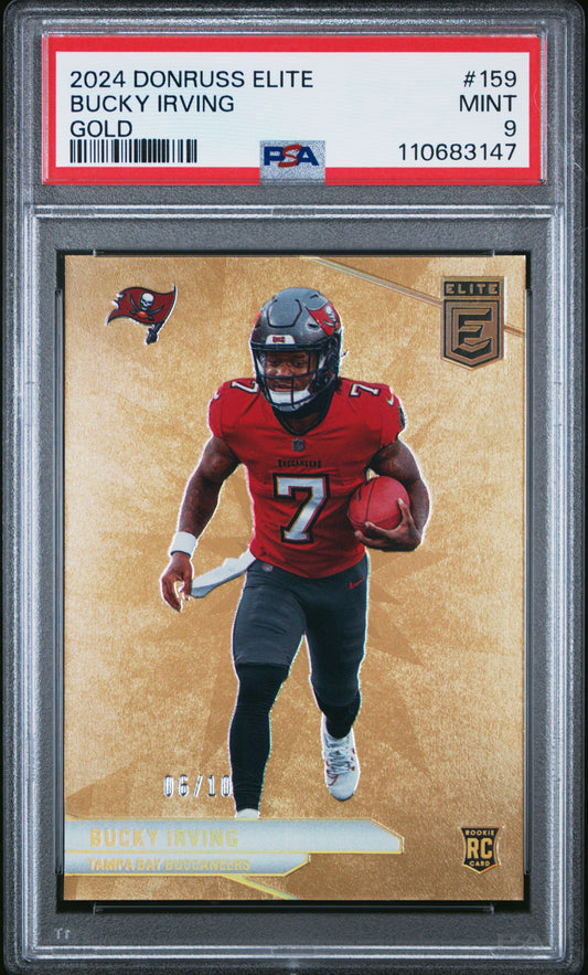 2024 Panini Donruss Elite Gold Bucky Irving 9 PSA #159