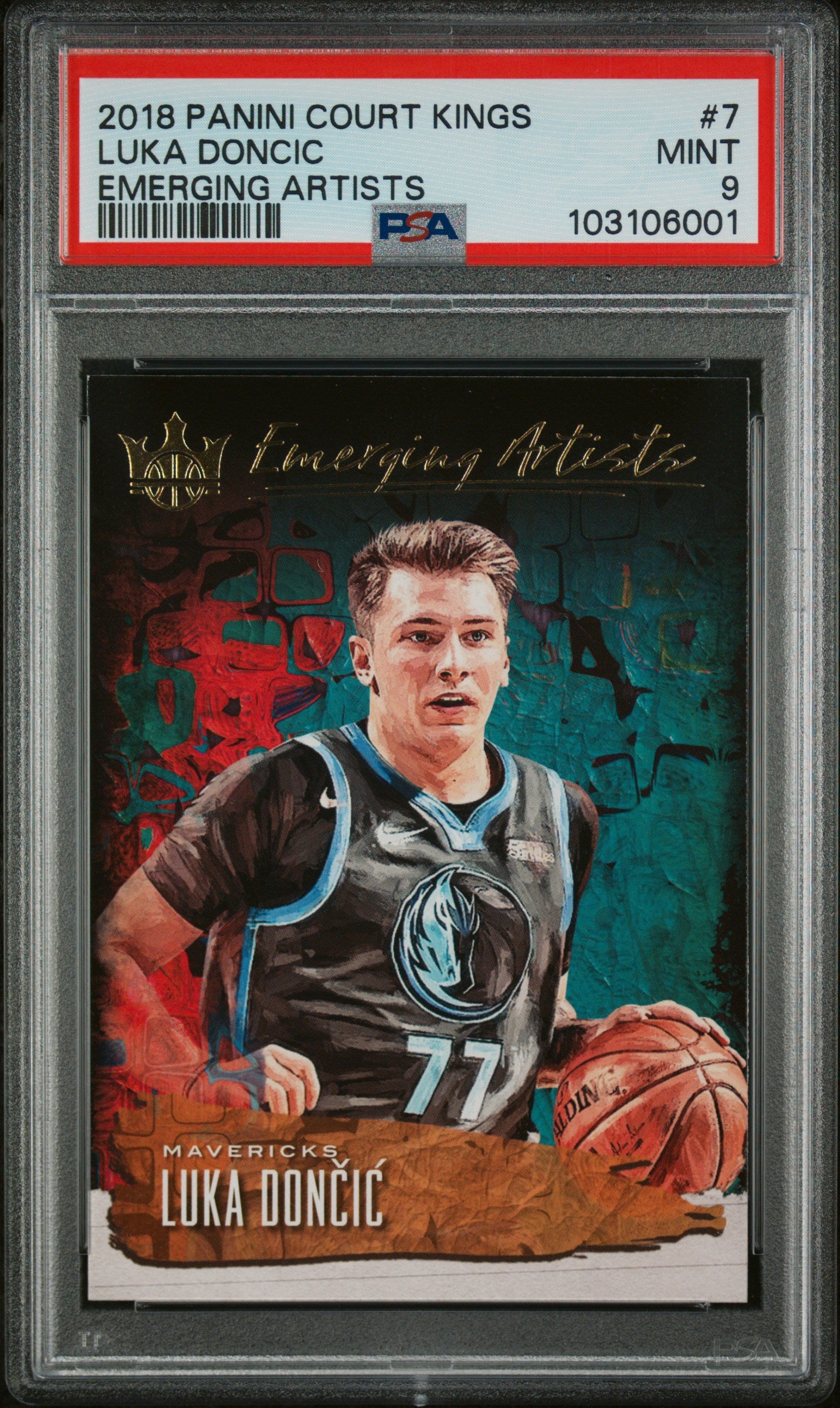 2018 Panini Court Kings Emerging Artists Emerging Artists Luka Doncic 9 PSA #7
